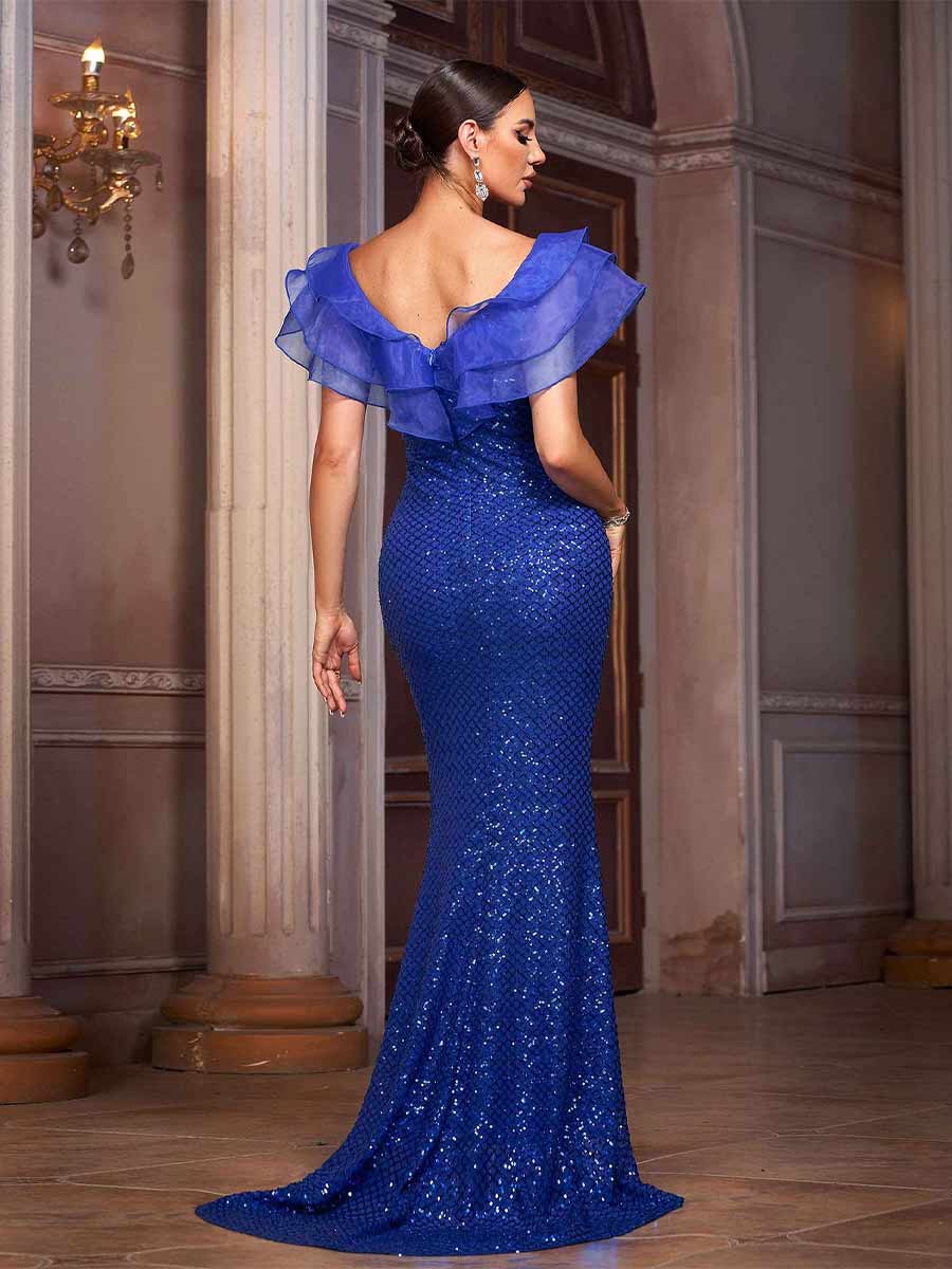 Kaia Sequined Fish Tail Maxi Dress