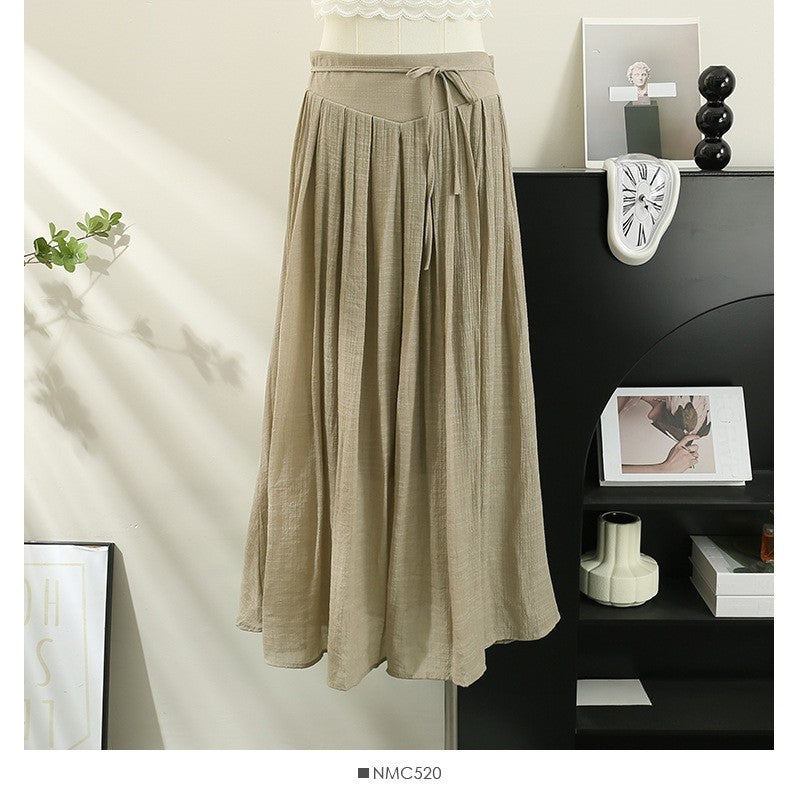 High Waist Loose Wide Leg Culotte Pants