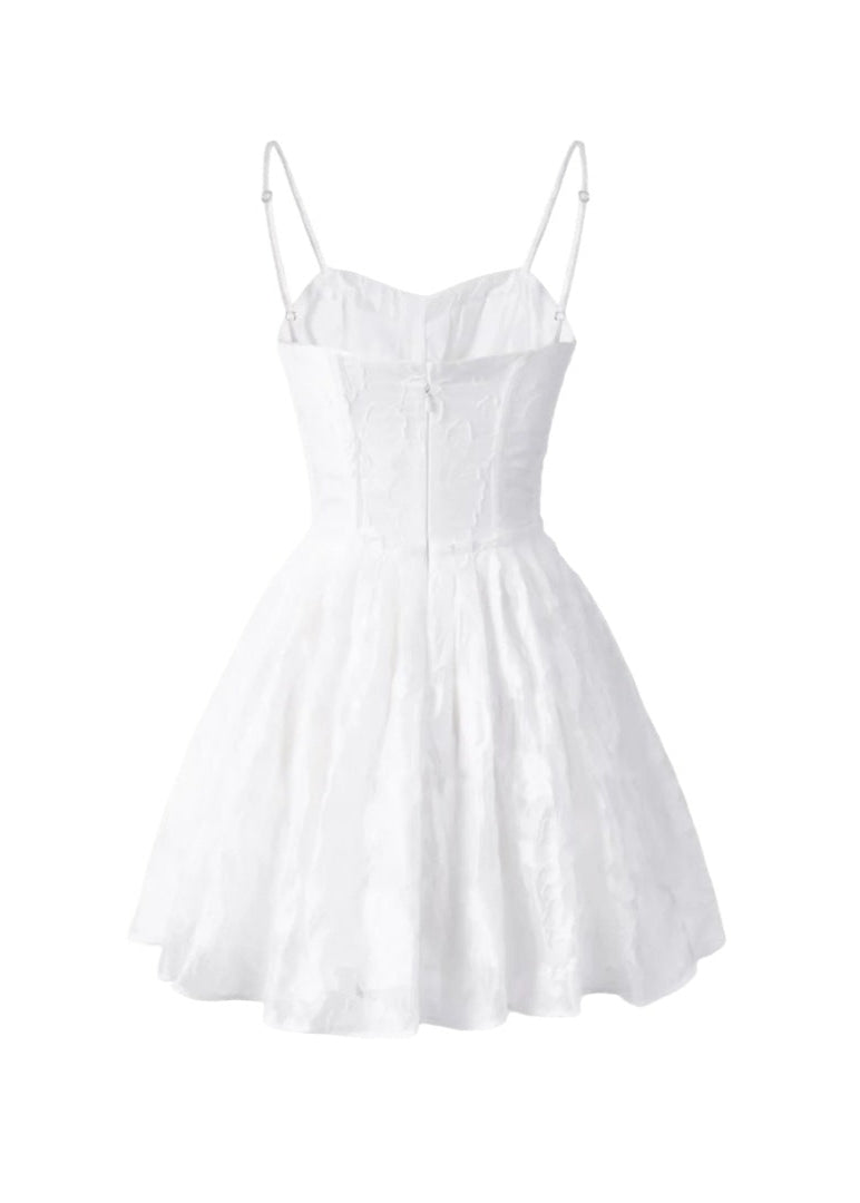 Satin Corset Mini Dress With Floral Jacquard