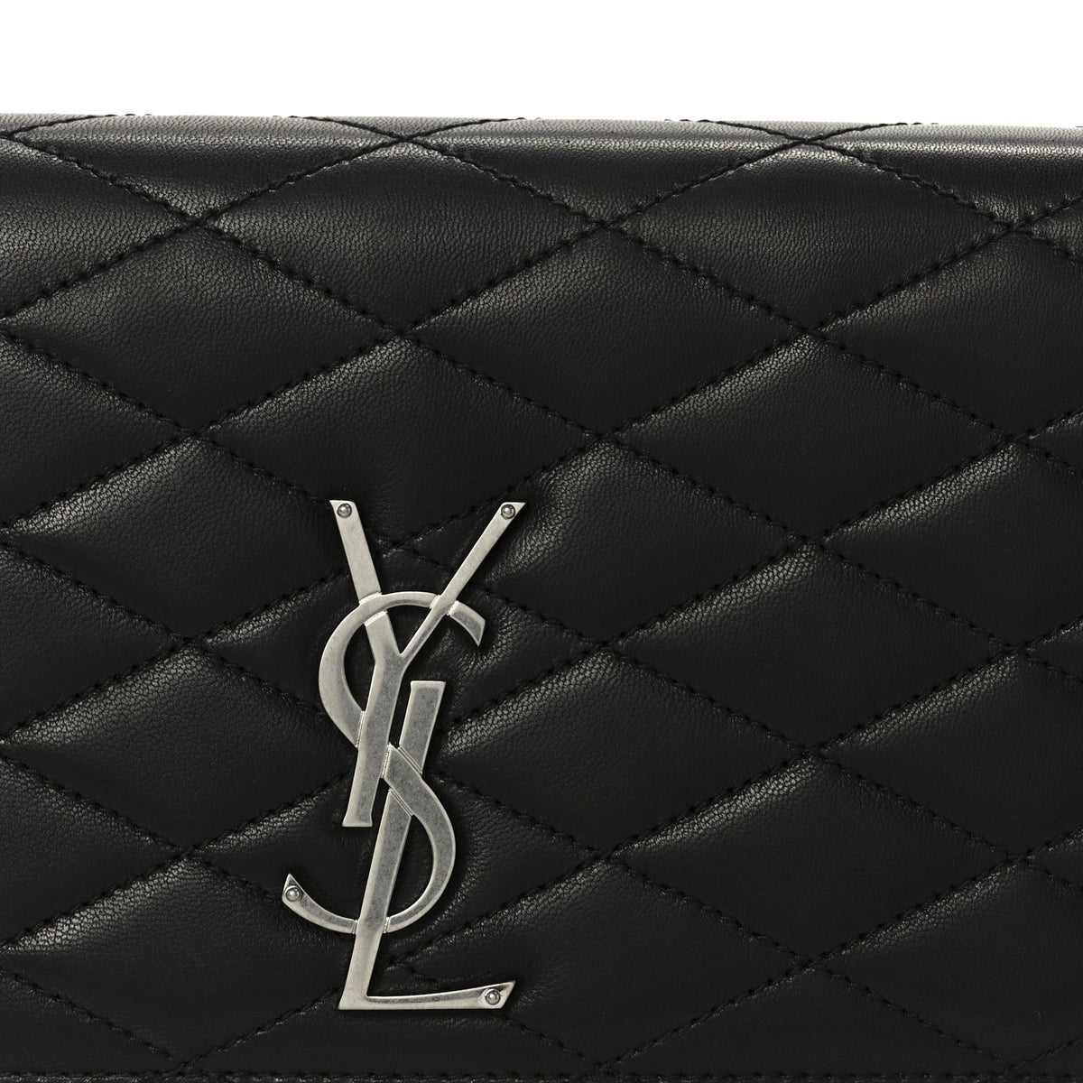 Lambskin Quilted Kate Clutch Black