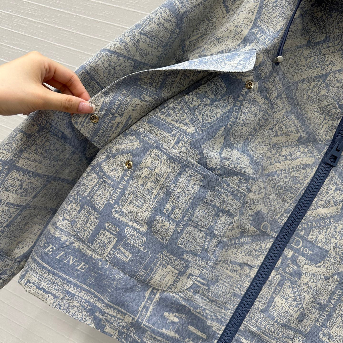 CD 25 hooded Jacket Blue Cotton
