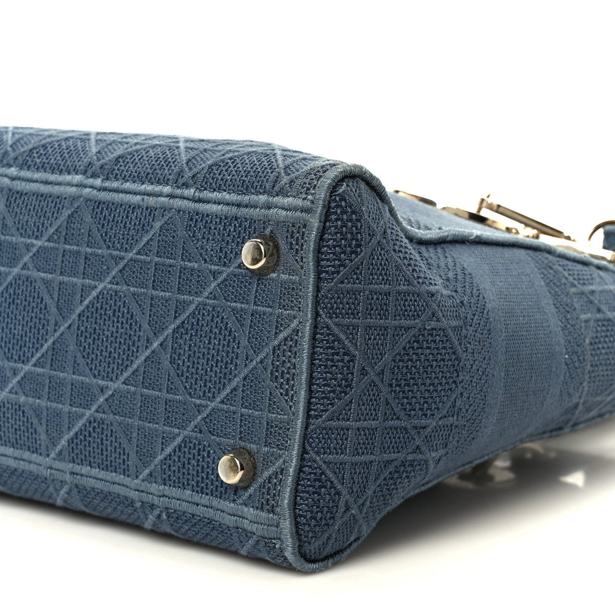Canvas Embroidered Cannage Medium Lady D-Lite Denim Blue