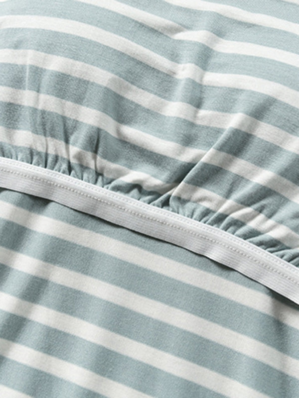 Simple Striped Long Sleeve&Pants Casual Pajamas Sets