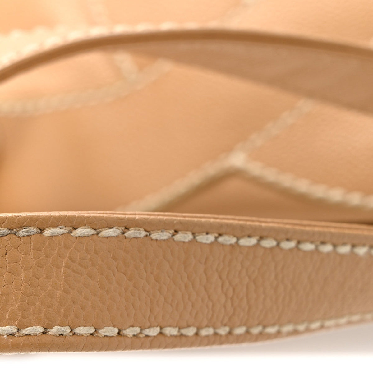 Caviar CC Stitched Medium Tote Beige