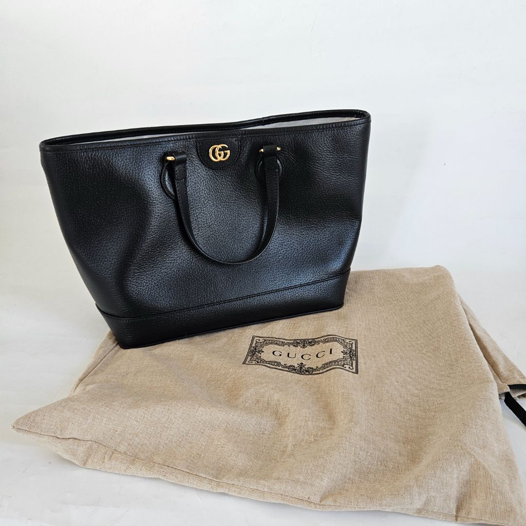 Gucci Black Leather Tote Small Bag
