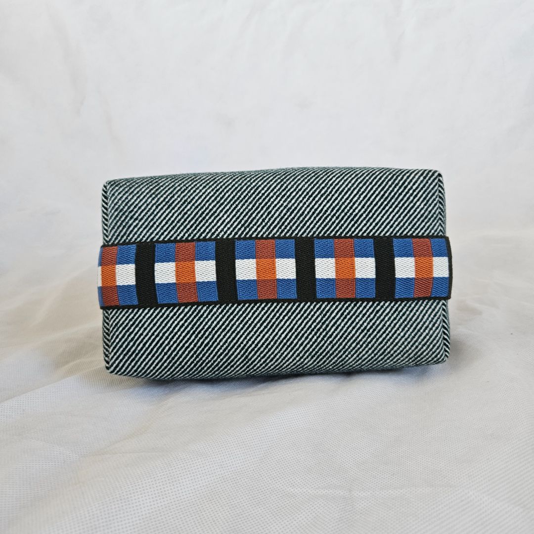 Hermès Blue/Multicolor Canvas Toile Bride-A-Brac Small Travel Case
