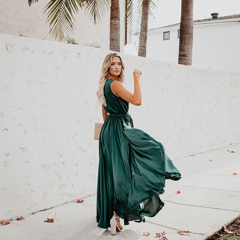 Bohemian V-Neck Sleeveless Maxi Dress