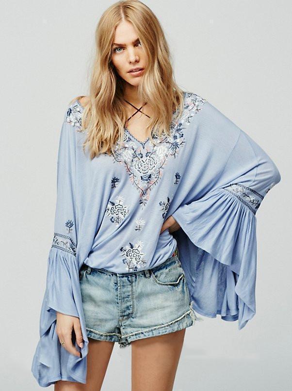 4 Color Embroidery Tassel V-Neck Cotton Embroidery Sleeves Shirt Jacket