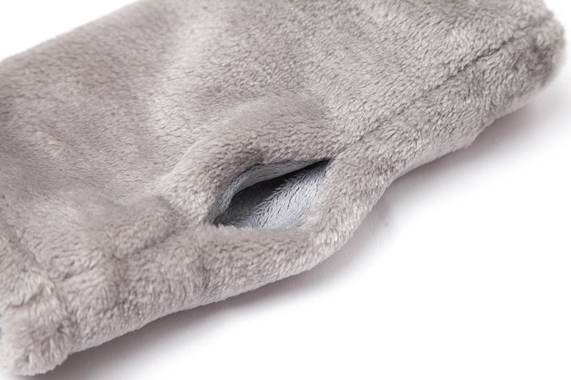 Trendy Warm Leopard Print Plush Fingerless Gloves