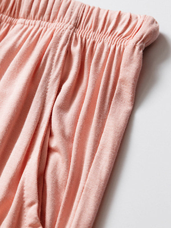 Striped Short Sleeve&Cropped Pants Pajamas Sets