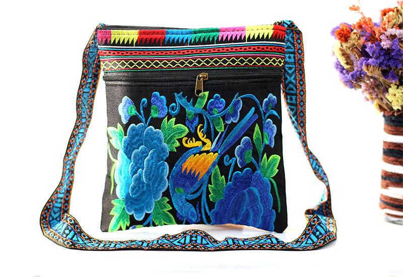 Tibet Ethnic Style Double-Sided Embroidered Bag Three Inner Bags Embroidered One Shoulder Leisure Women'S Bag Cross Carry Small Bag