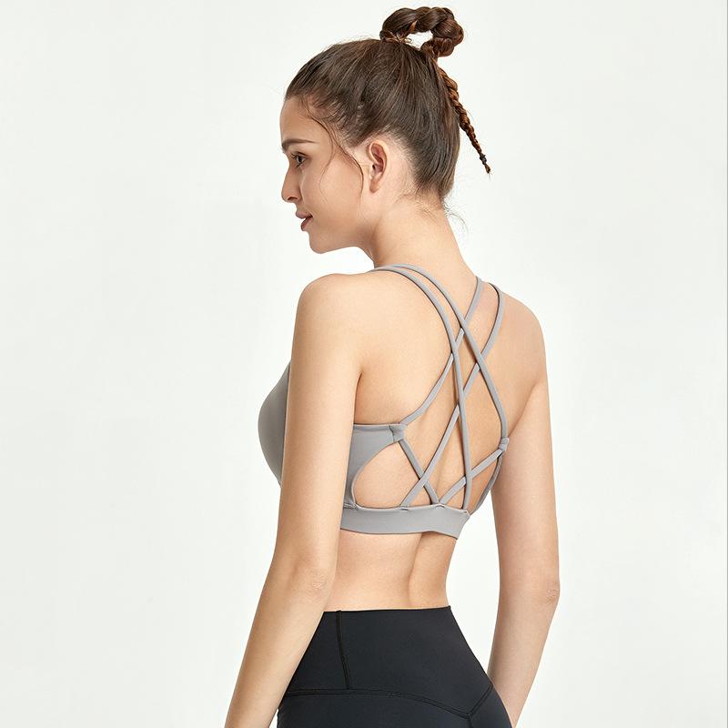 Back Sports Underwear Women'S Fitness Running Yoga Vest With Breast Pad Shock Proof Gathered Training Bra 6