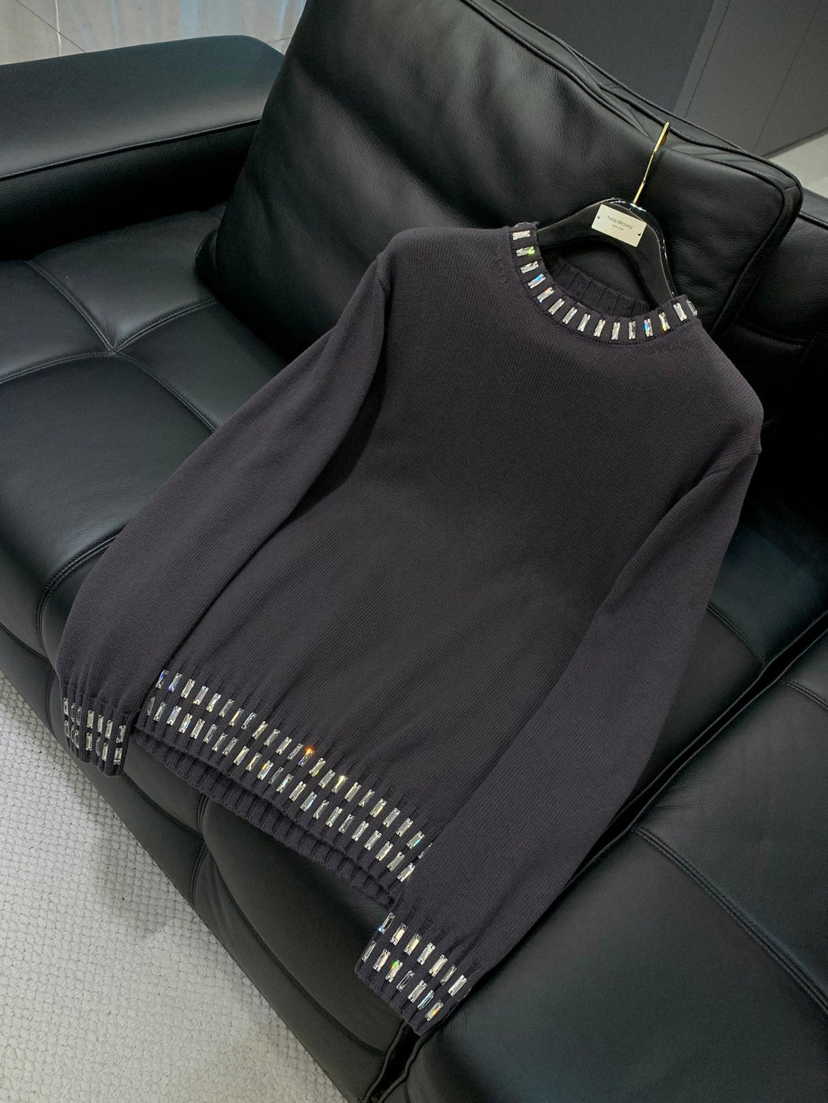Fendi 25 Lazy-Style Crewneck Sweater Dark Brown Cotton