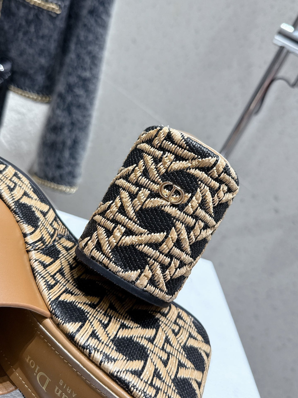 CD Attitude Wedge Sandals Beige in Cowhide 598184