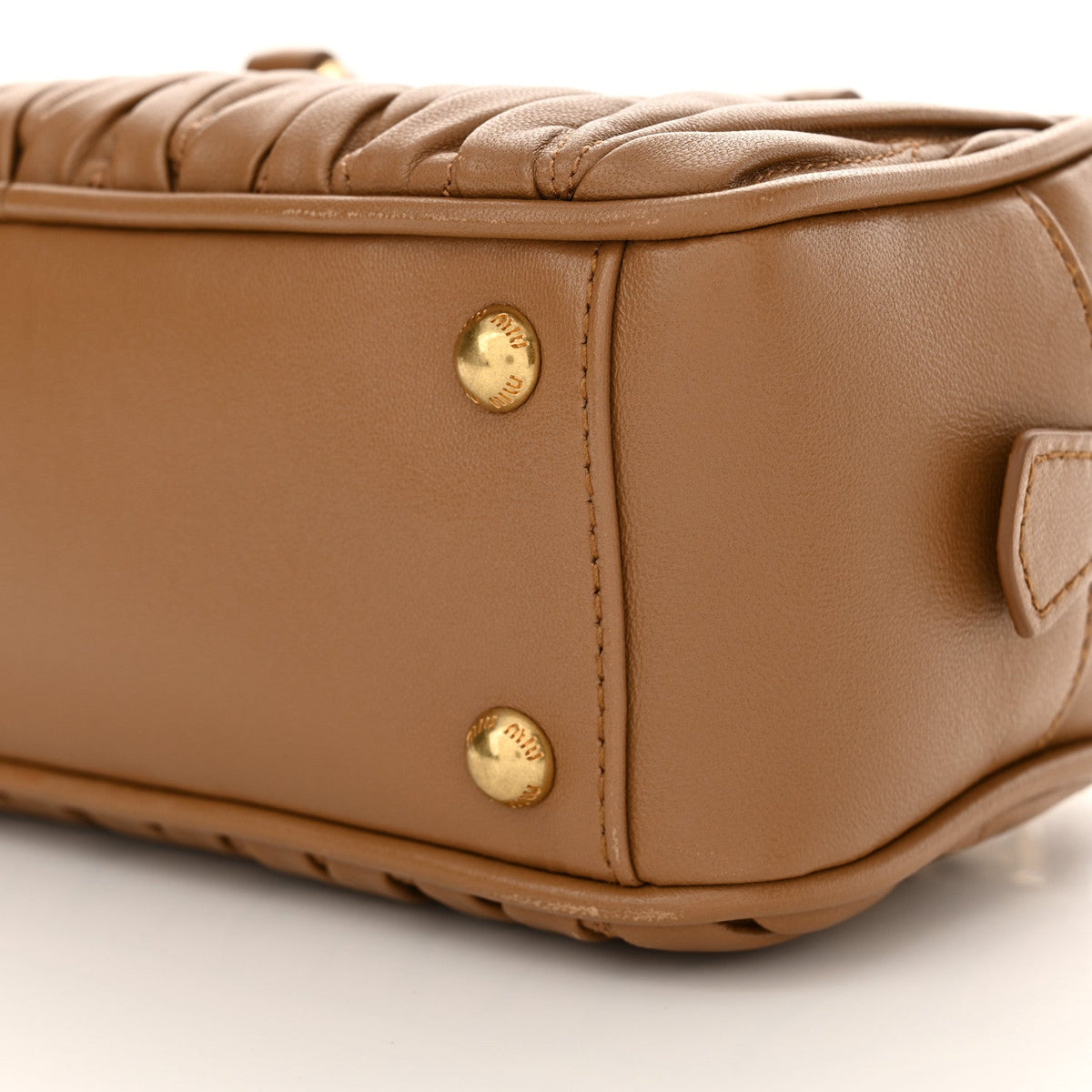 Nappa Matelasse Regular Arcadie Top Handle Bag Caramel