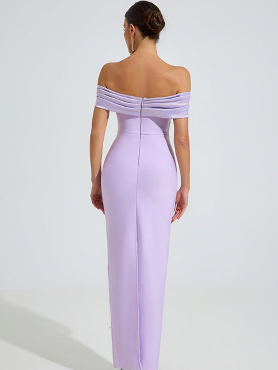 Madeline Off-Shoulder Crystal Maxi Dress