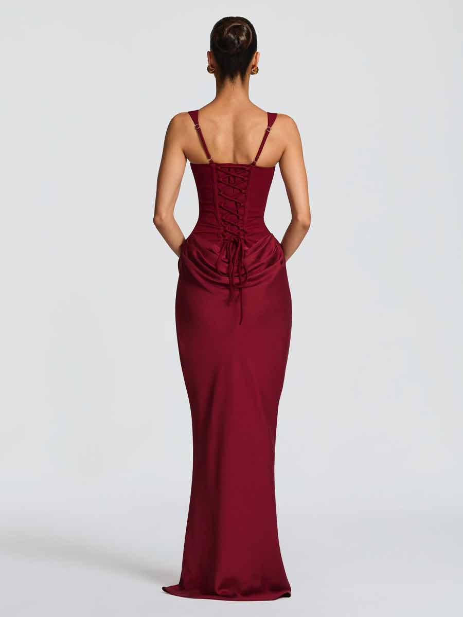 Isla Burgundy Maxi Dress