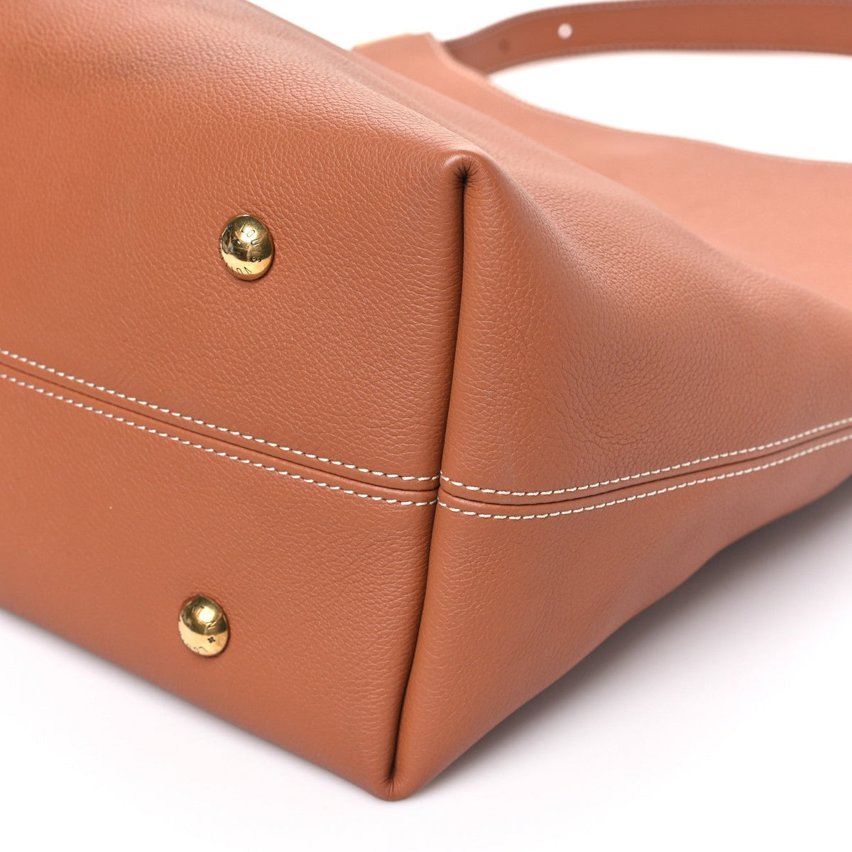 Grained Calfskin Low Key Hobo MM Cognac