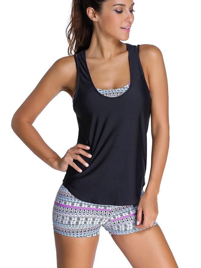 Bikini Fashion Print Three-Piece Split Swimsuit