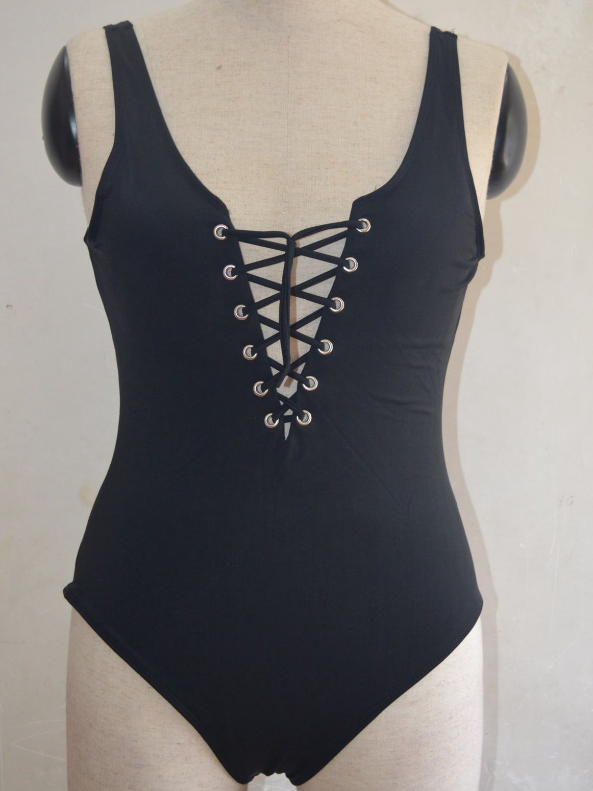 Lace-Up One Piece Open Back Sexy Bikini