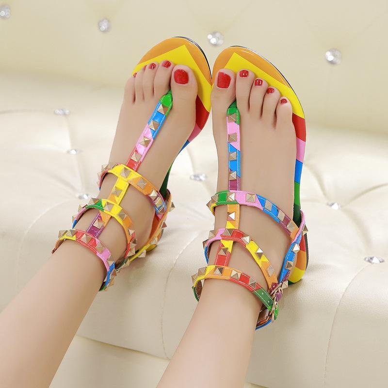 Colorful Flat Heel Beach Shoes For Women