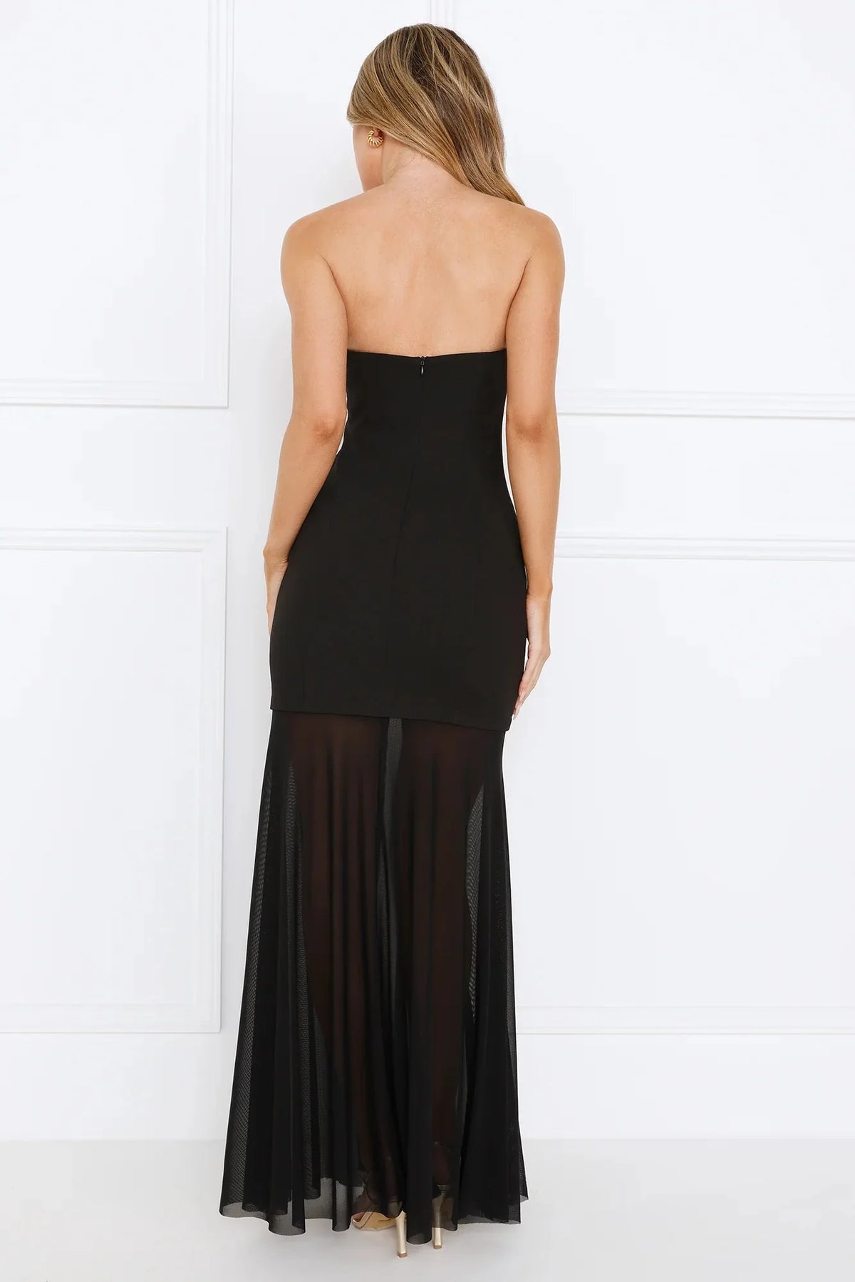 Event Extraordinaire Strapless Maxi Dress Black