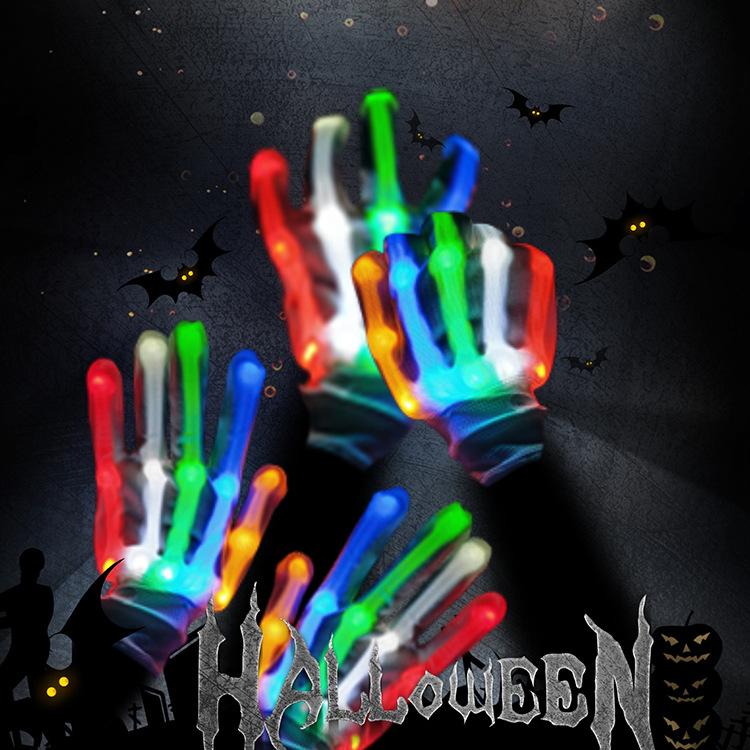 Christmas Eve Hand Bone Gloves Led Colorful Gloves