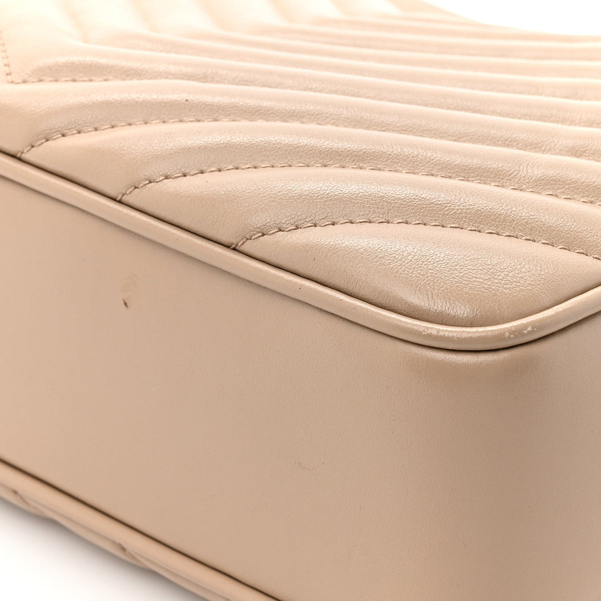 Calfskin Matelasse Monogram Lou Camera Bag Dark Beige