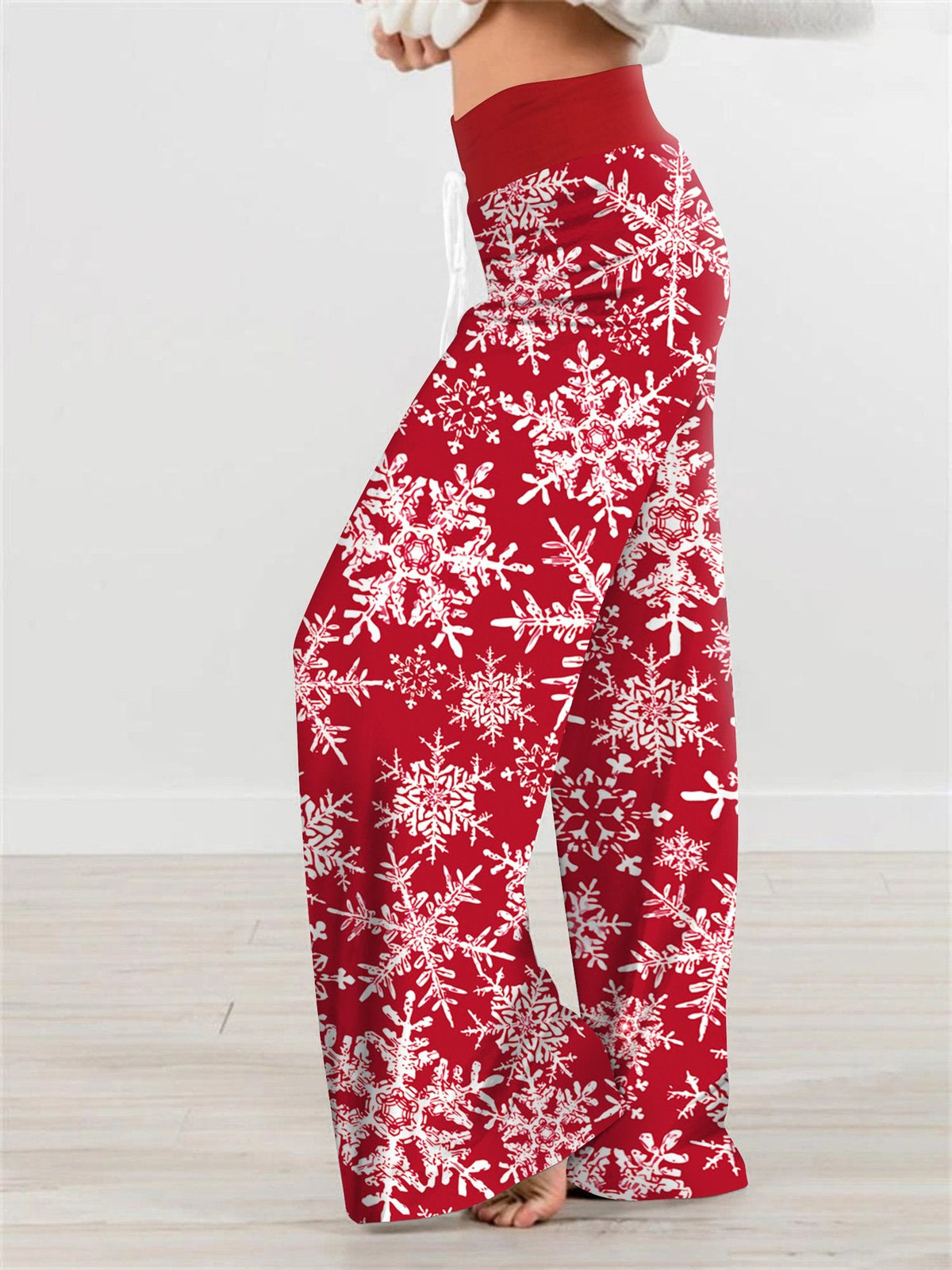 Flake Fashion Woman Digital Printing Loose Casual Flower Pattern Pants Wide Leg Yoga Pants 234