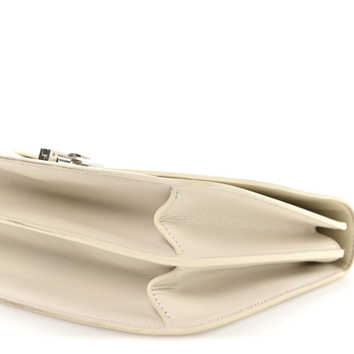 Sleek Calfskin The Sofia 10 Top Handle Ivory