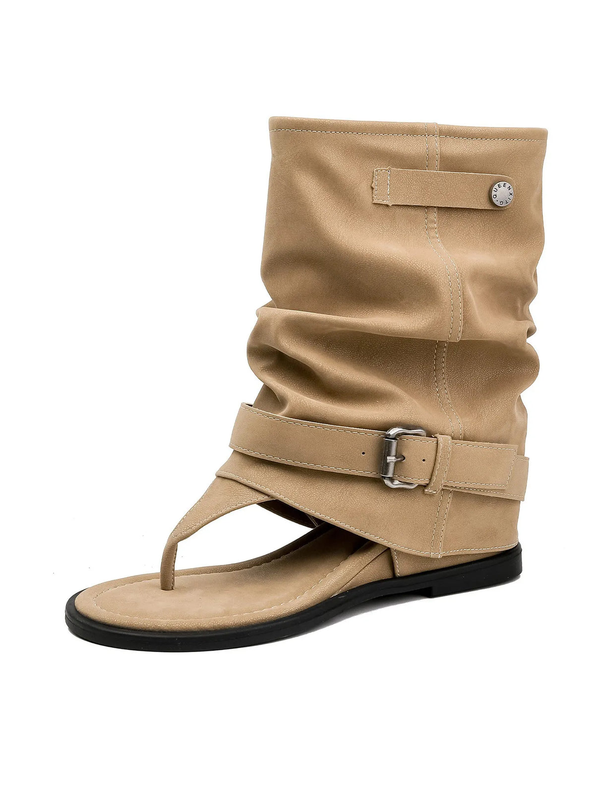 Yasmin Ruched Leather Open-toe Boots