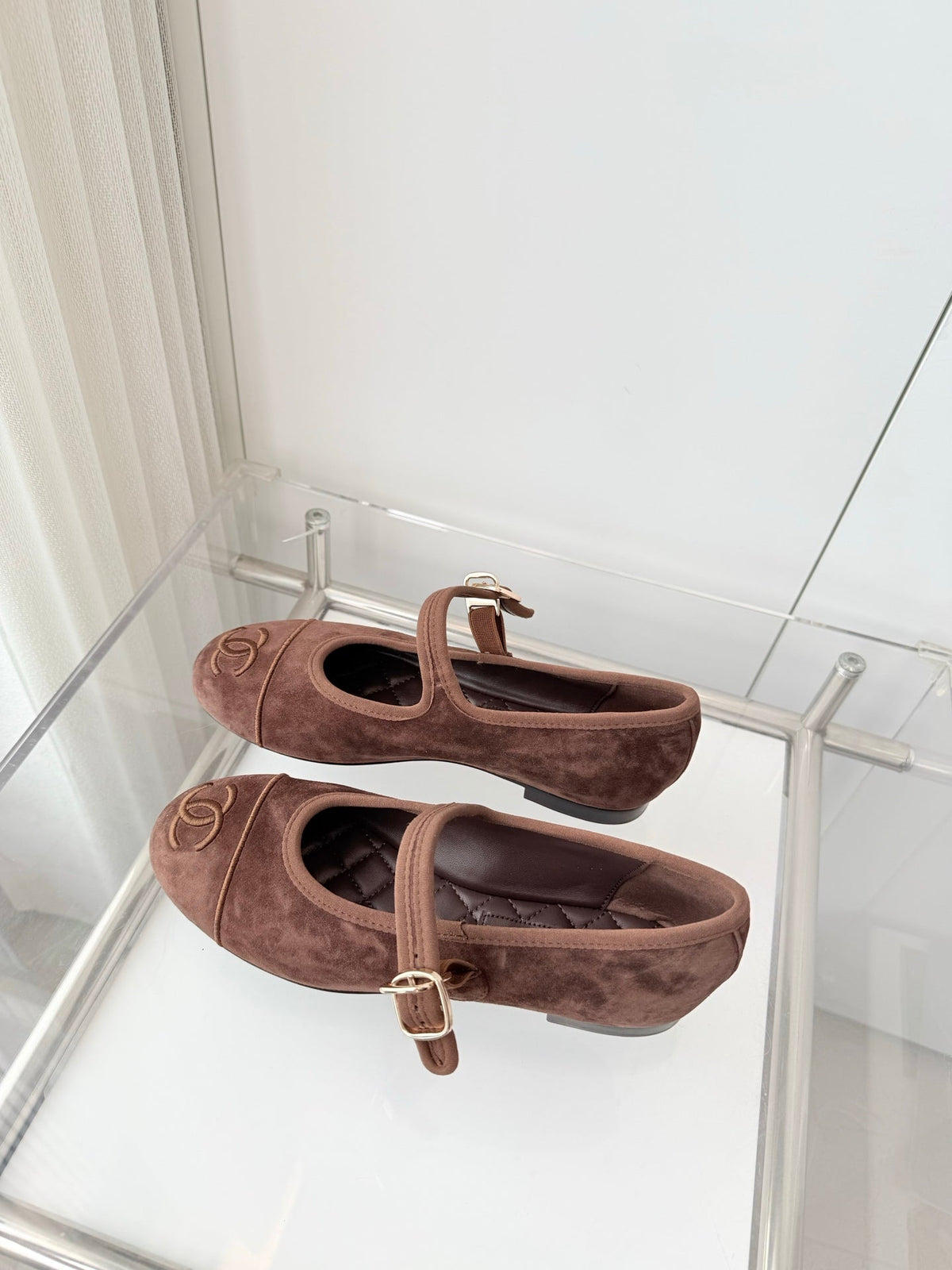 Chanel 26 Mary Jane Shoe Brown in Suede 597378
