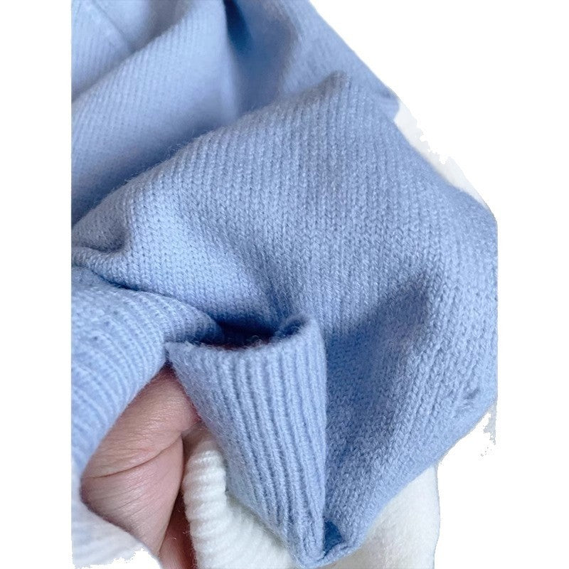 Blue Knit Cardigan Two Piece