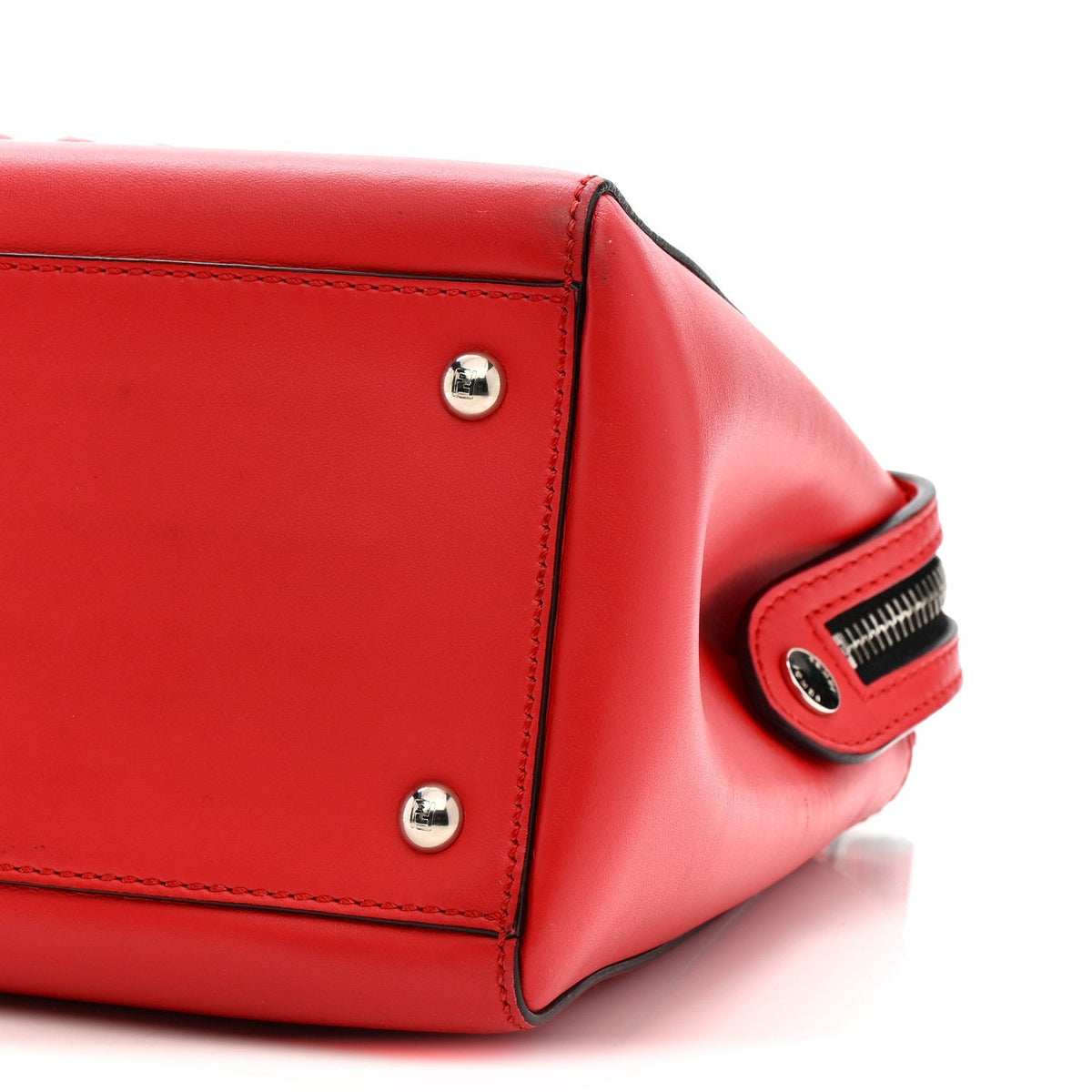 Vitello Baltico Dolce Shiny Nappa Lace Up DotCom Satchel Red