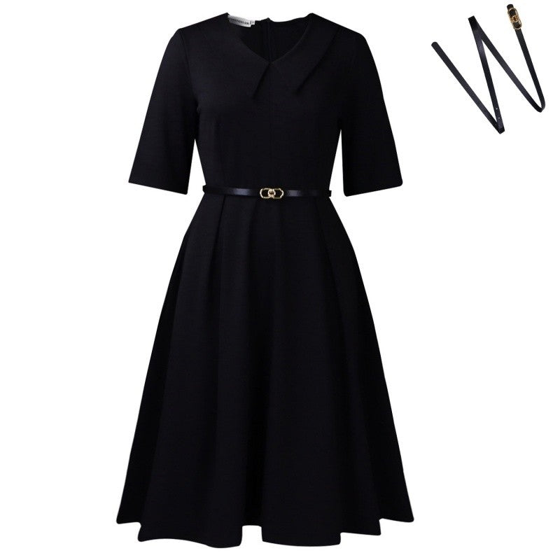 Solid Color Short Sleeve Dress