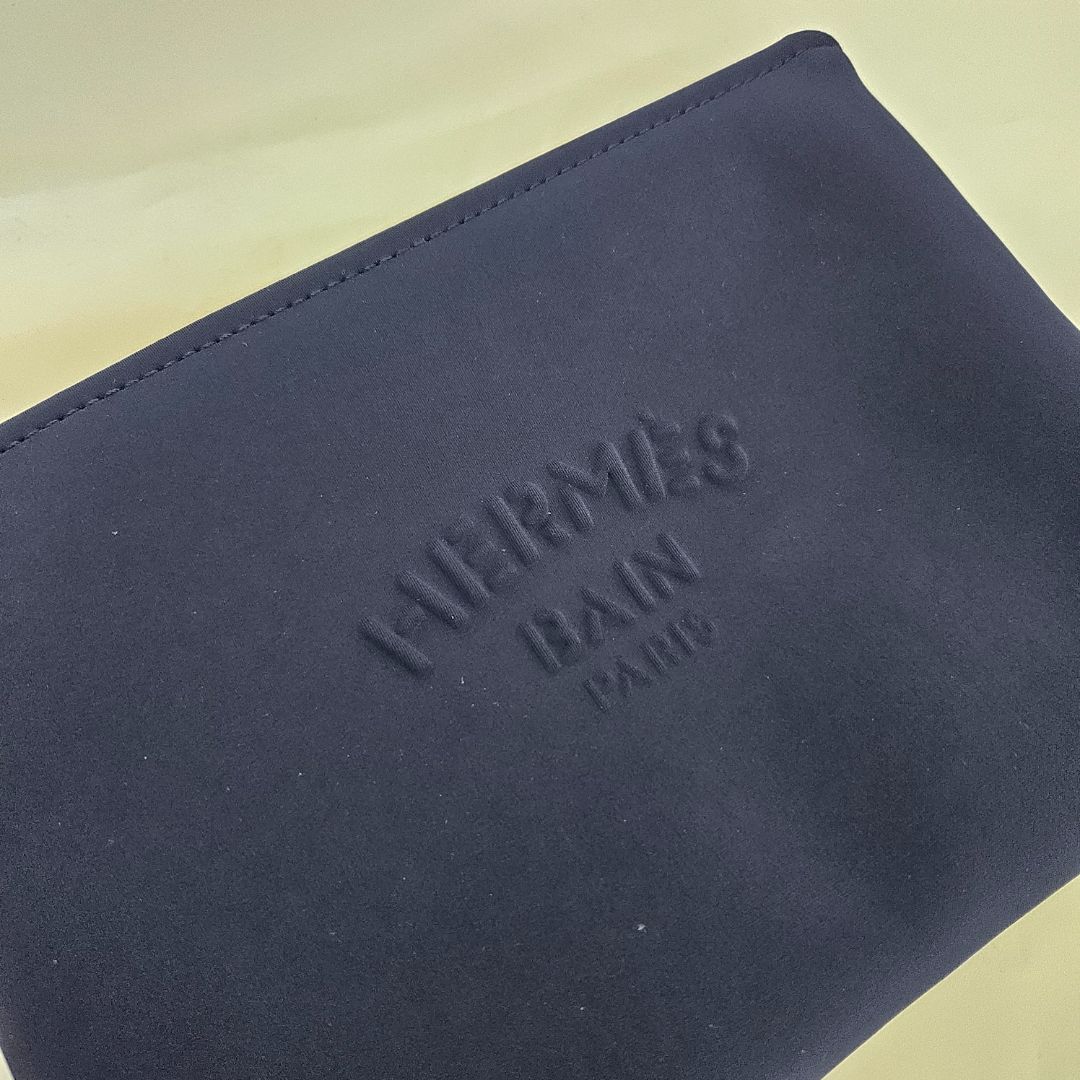 Hermes Clutch bag polyamide navy accessory case Truth Flat MM