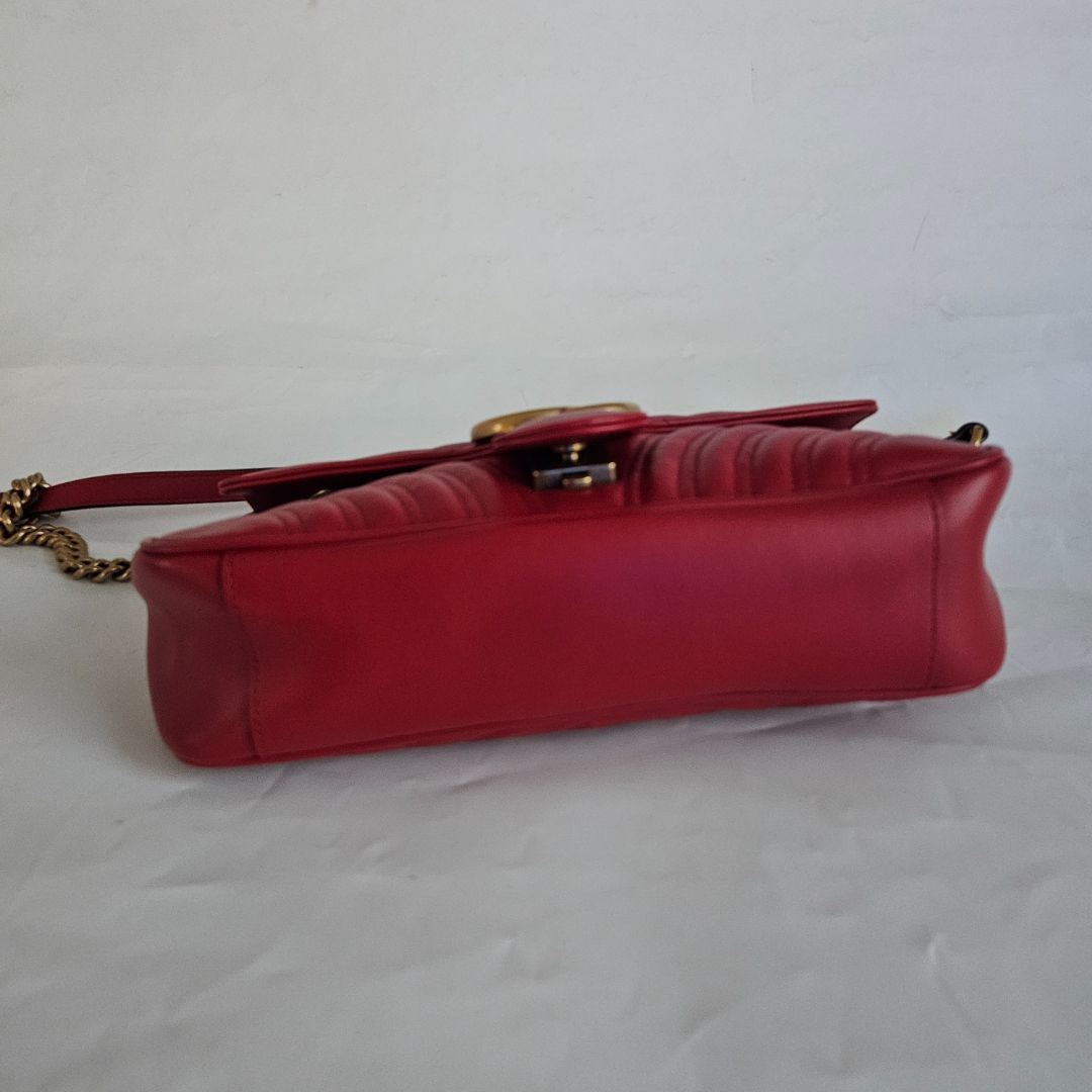 Gucci GG Marmont leather red shoulder bag