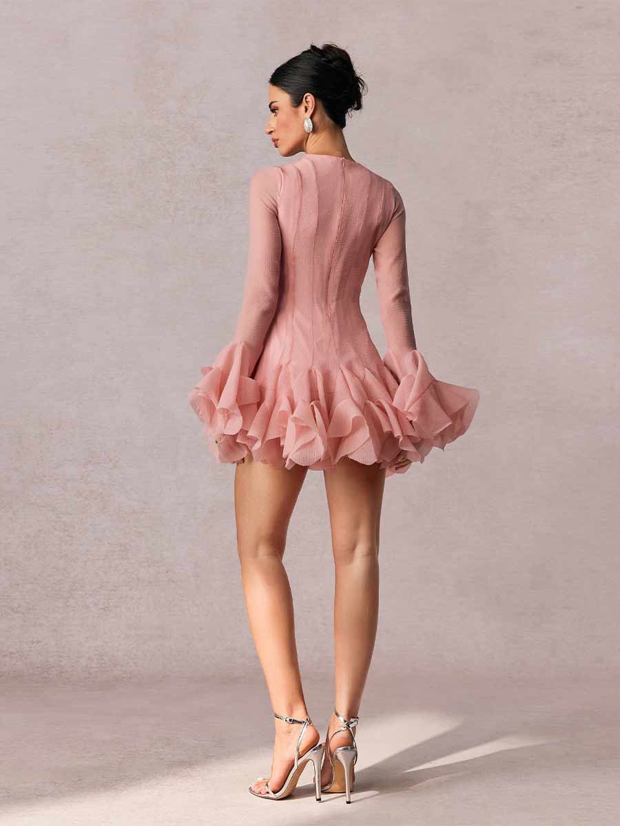 Katalina Semi-sheer Flare Mini Dress