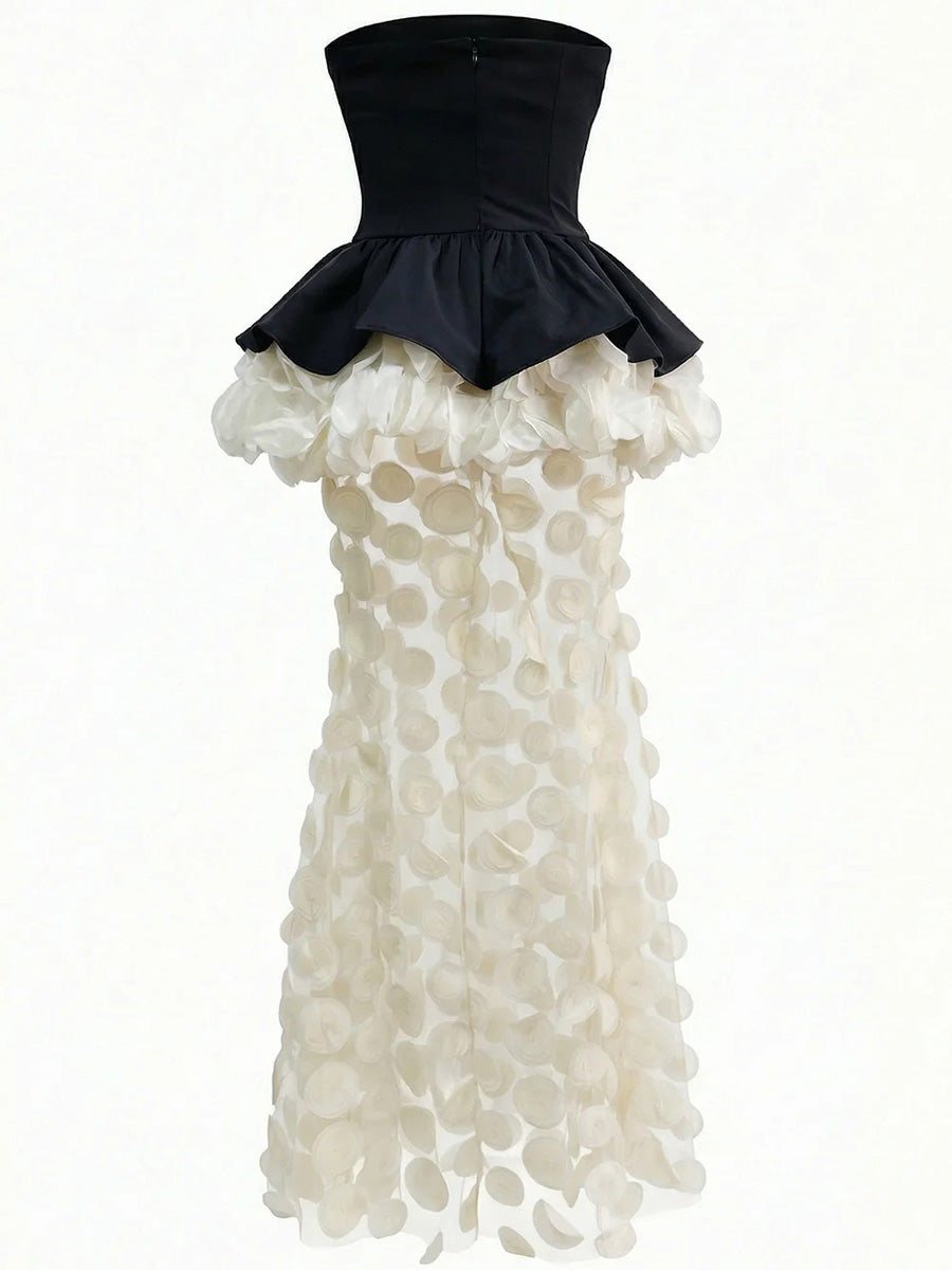 Hope Elegant Strapless Fishtail Maxi Dress