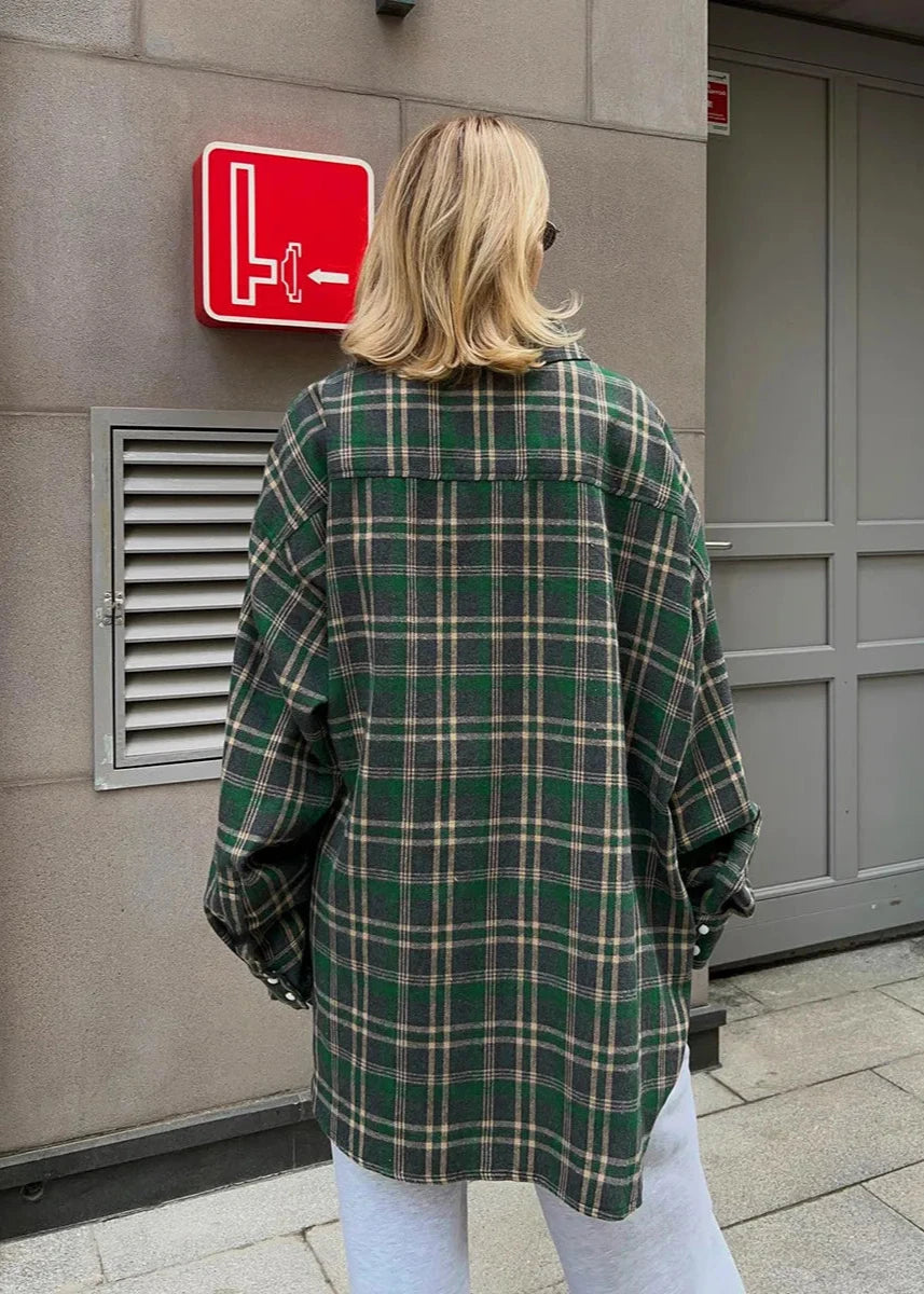 Plaid Long Sleeve Shirt In Soft Fabric