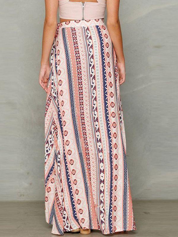 New Bohemia Printing Chiffon Split-Side Cover-Up Beach Skirt