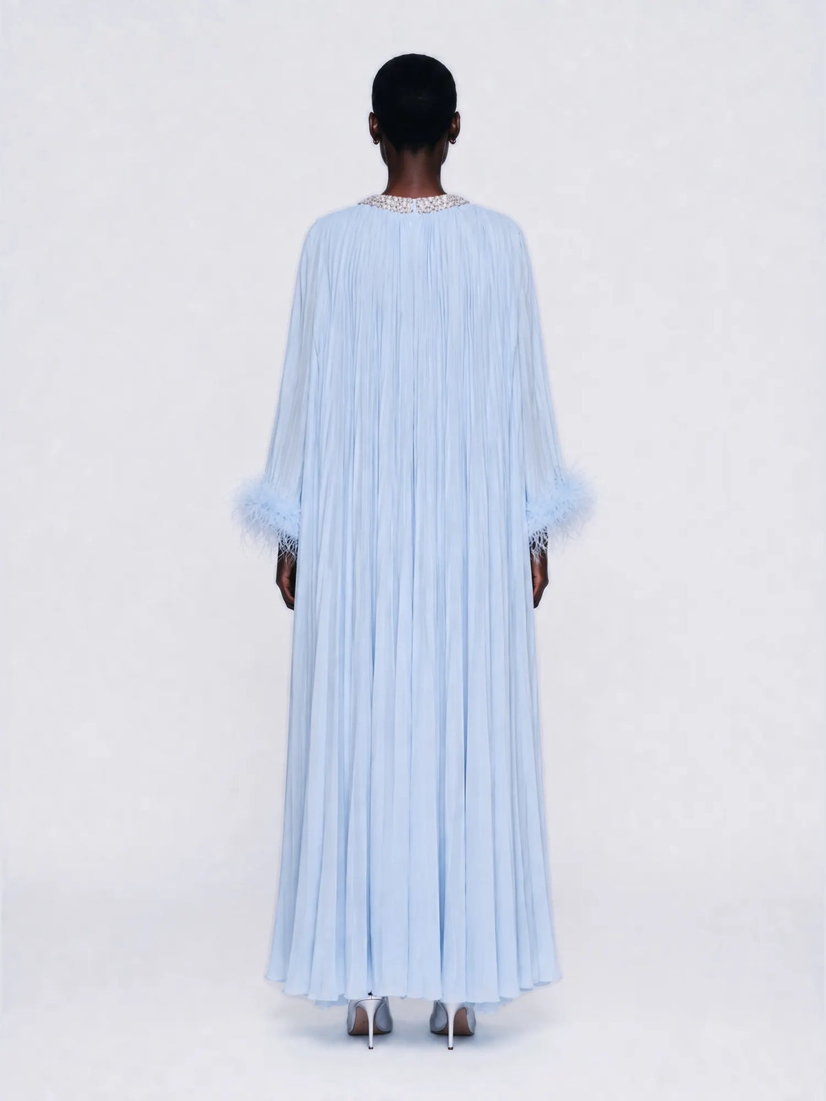 Brielle Rhinestone Embellished Pleated Maxi Dress