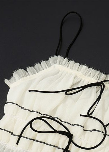 Two Piece Cotton Bow Tie Ruffle Set