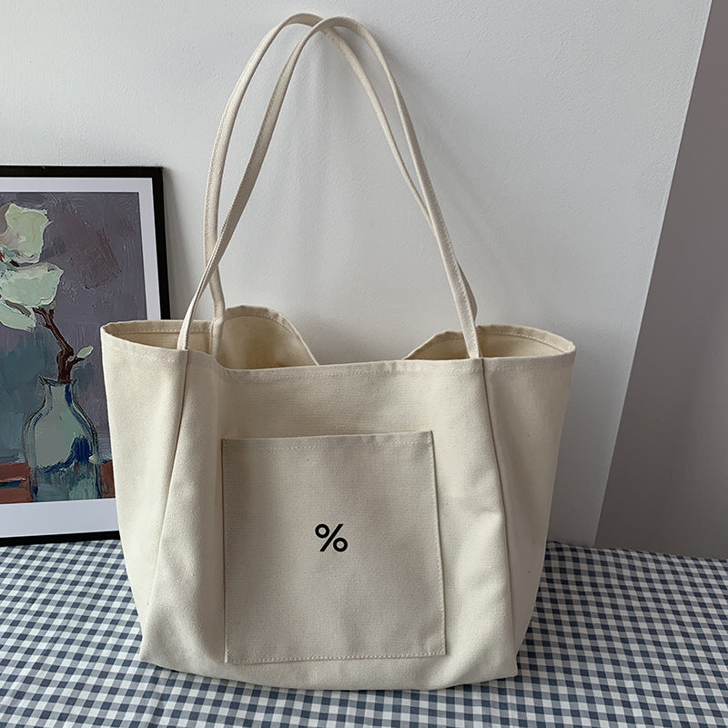 Simple Symbol Print Canvas Bag