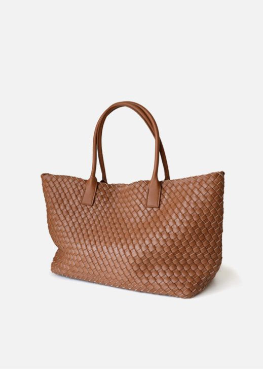Woven Leather Tote Bag Durable Handwoven Design