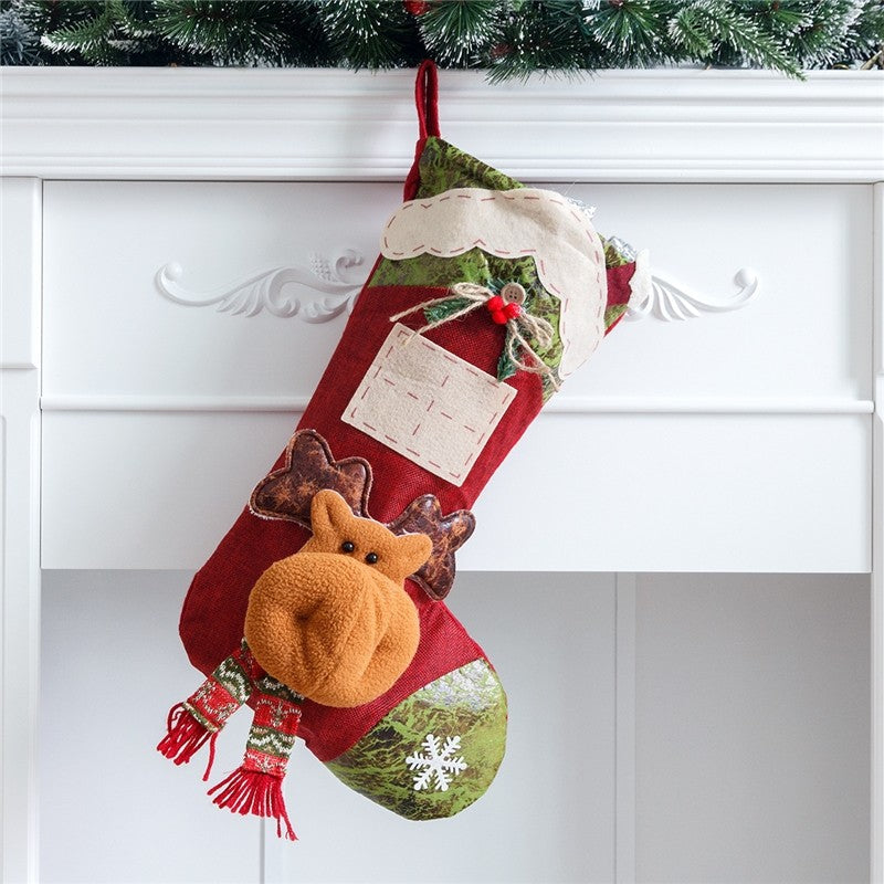 Christmas Stocking Candy Bag Pendant House Big Stocking Decoration Gift Bag
