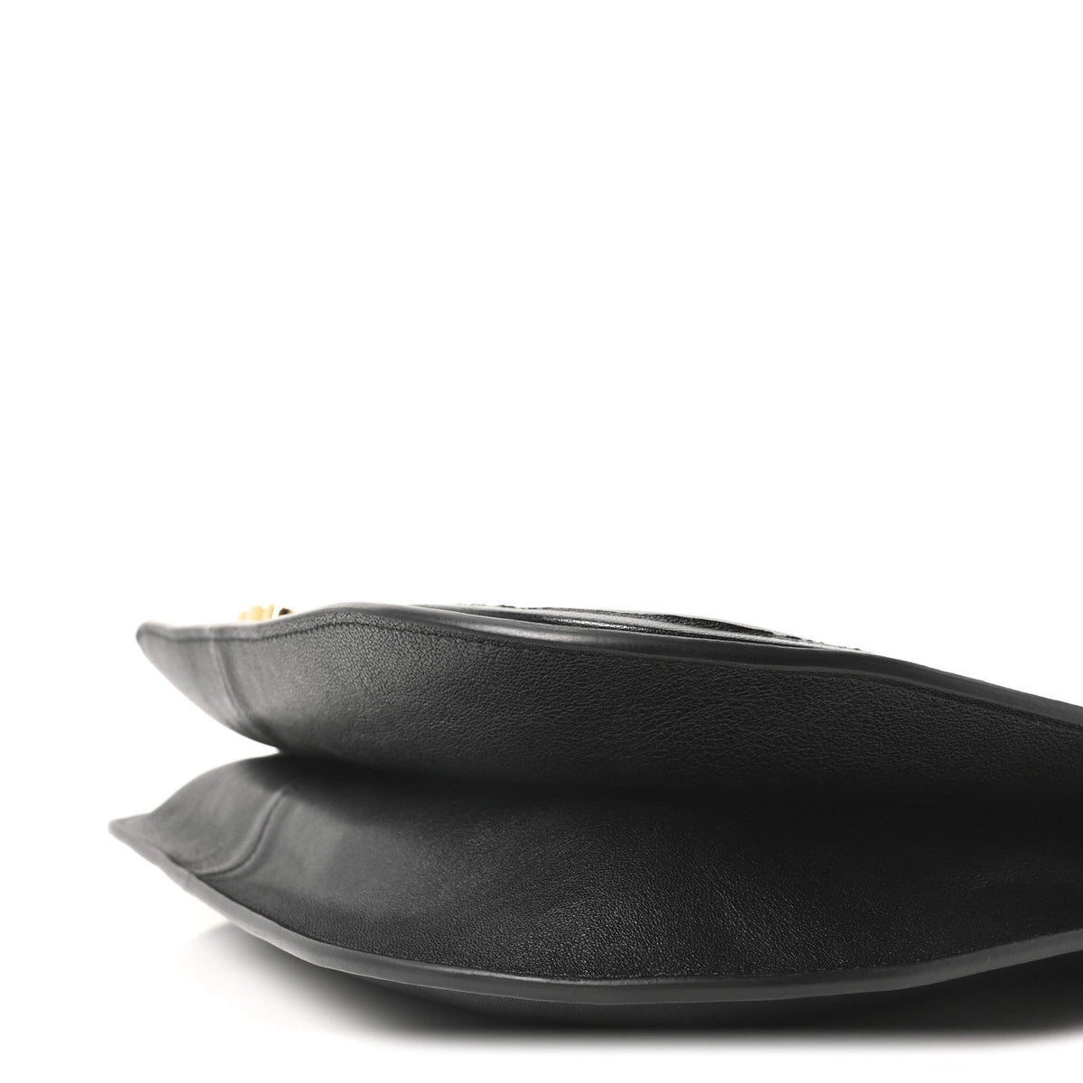 Shiny Lambskin Soft Triomphe Besace Bag Black