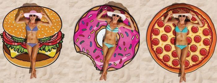 Hot Sale Donut Digital Printing Round Beach Towel Mat