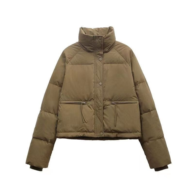 Solid Color Cotton Polyester Padded Jacket Stand Collar
