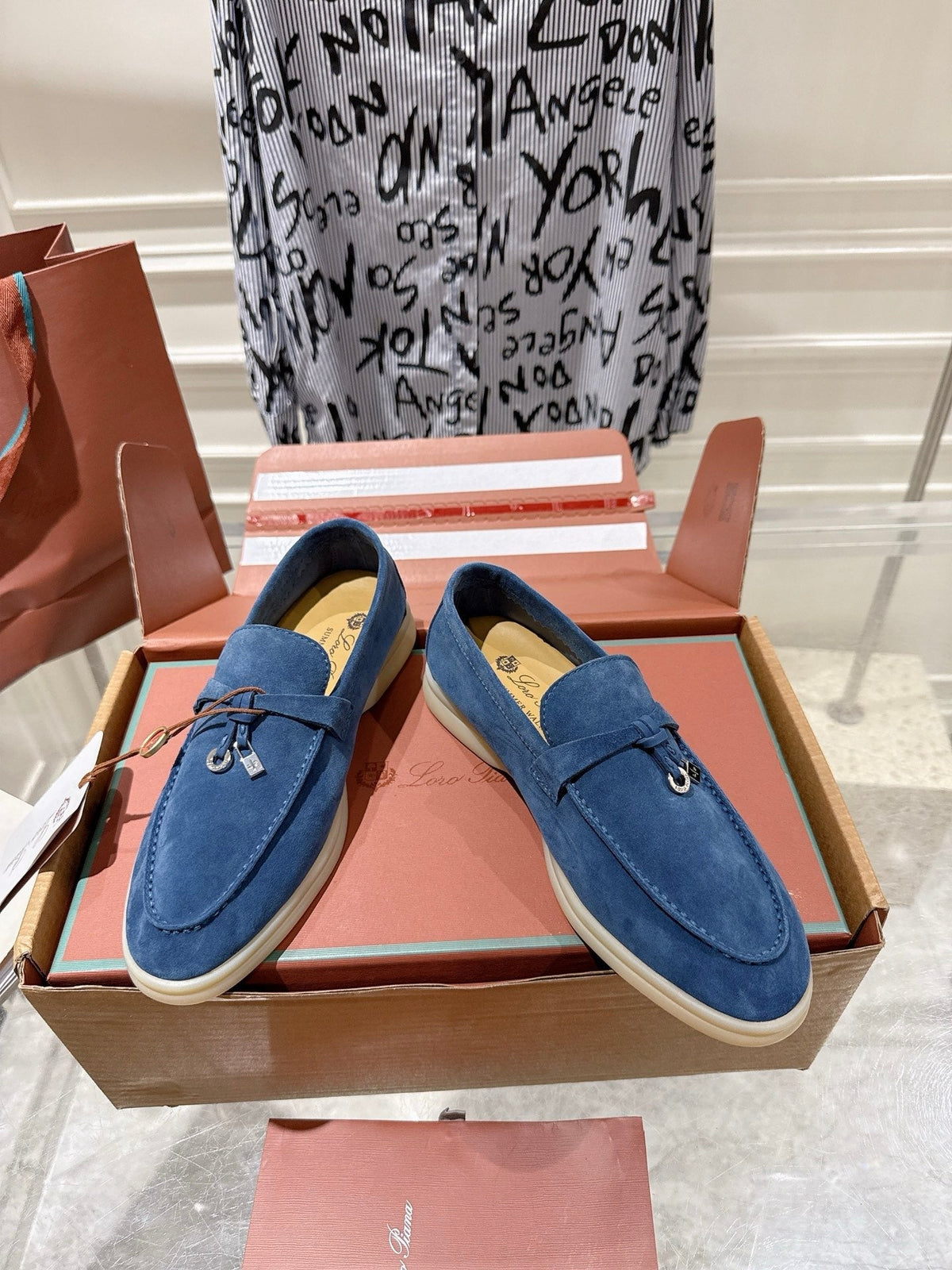 LP Summer Charms Walk Loafers Dark Blue Suede 565861